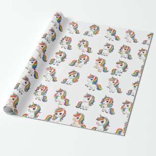 Hübsche Einhorn Regenbogen Geburtstagsverpackung Geschenkpapier