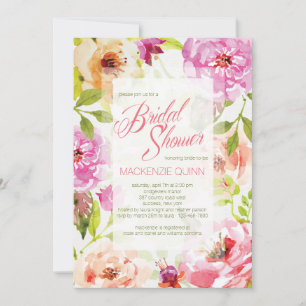 Hübsche Einladung von Aquarellblumen