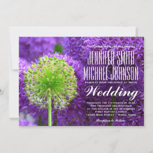 Hübsche Einladungen für Hochzeiten Lila und grüner