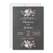 Hübsche Einladungen zu Hochzeiten mit Blumenmuster