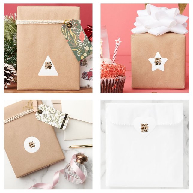 Hübsche einzigartige Typografie Beste Mama je Dreieckiger Aufkleber (Pretty Unique Typography Best Mom Ever Stickers)