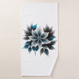 hübsche Eisblumen und Blätter Badehandtuch