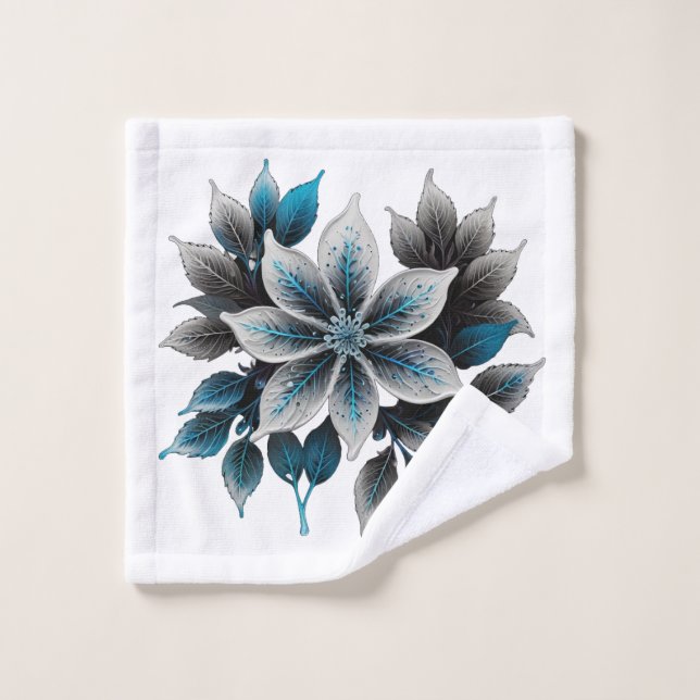 hübsche Eisblumen und Blätter Waschlappen (Waschlappen)