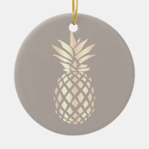 Hübsche, elegante Ananas- und Graugold-Rose Keramik Ornament