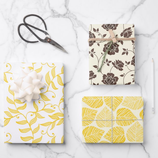 Hübsche, elegante Creme Geschenkpapier Set (Vorderseite)