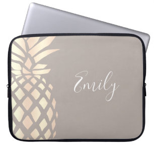 Hübsche elegante kupferne Rosengoldananas u. -GRAU Laptopschutzhülle