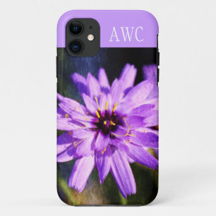 Hübsche, elegante lila Blume Monogramm iPhone 11 Hülle