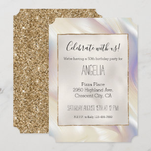 Hübsche elegante Perle Aquablau Lila Wirbel Einladung