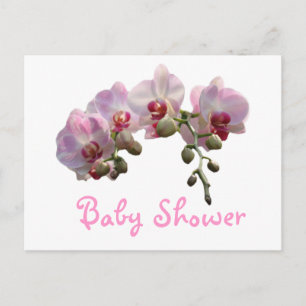 hübsche, elegante Rosa-Orchideen-Blume Babydusche Einladungspostkarte