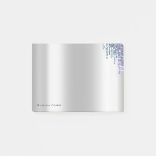 Hübsche elegante violette Glittertropfen Post-it Klebezettel
