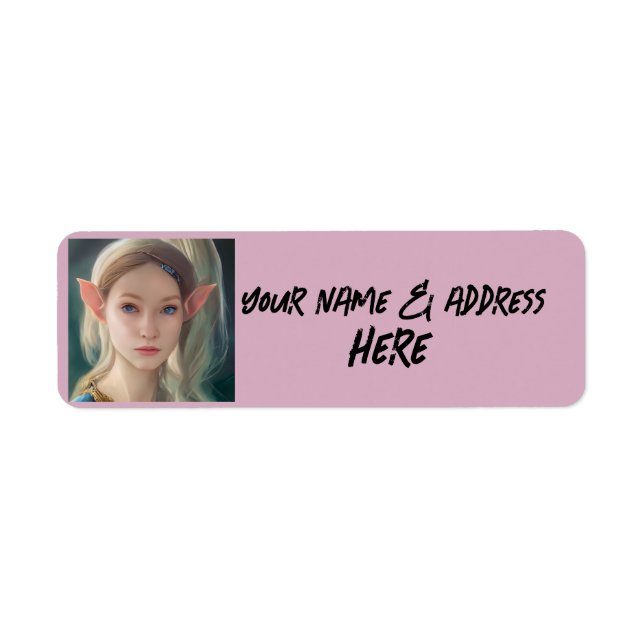 HÜBSCHE ELF GIRL-RÜCKSENDEADRESSEN-AUFKLEBER (Vorne)