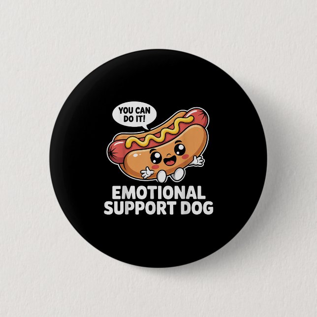 Hübsche emotionale Unterstützung Hot Dogs Puff Mot Button (Vorderseite)