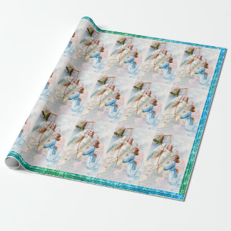 Hübsche Engel mit Glockenverpackungspapier Geschenkpapier