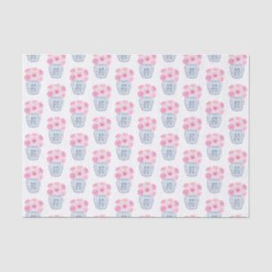 Hübsche englische Rose Blue & White Vase Baby Dusc Seidenpapier