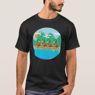 Hübsche Enten in einem Ruderboot | Cooles Duckling T-Shirt