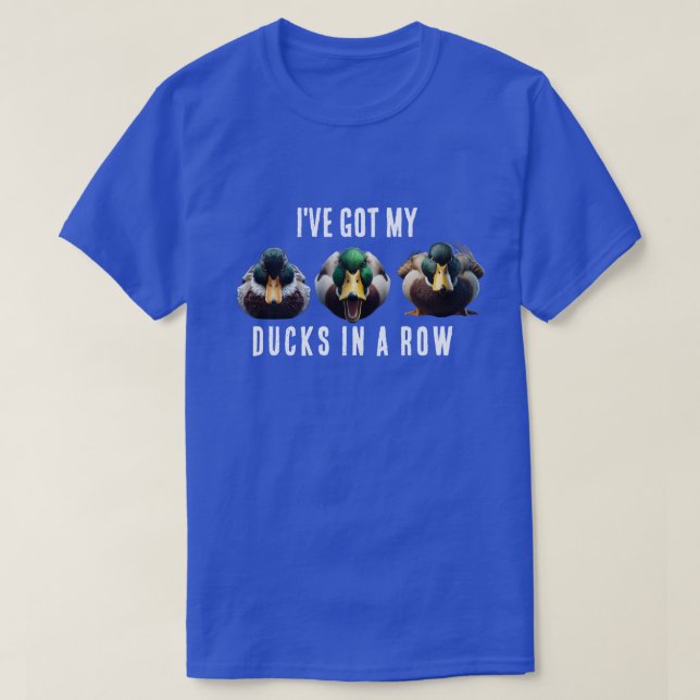Hübsche Enten in einer Reihe T-Shirt (Design vorne)