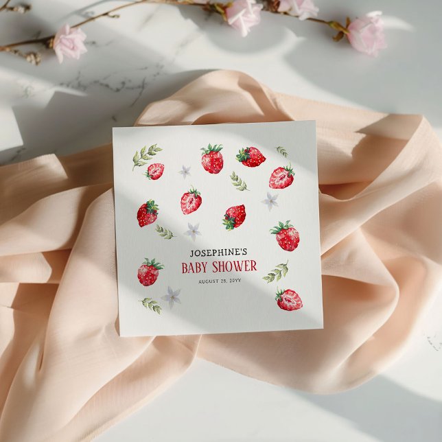 Hübsche Erdbeere "Berry Sweet" Babydusche Serviette (Von Creator hochgeladen)