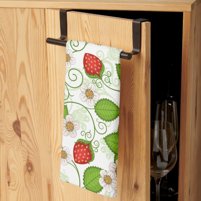 Hübsche Erdbeeren Küchentücher (Drittel gefaltet)
