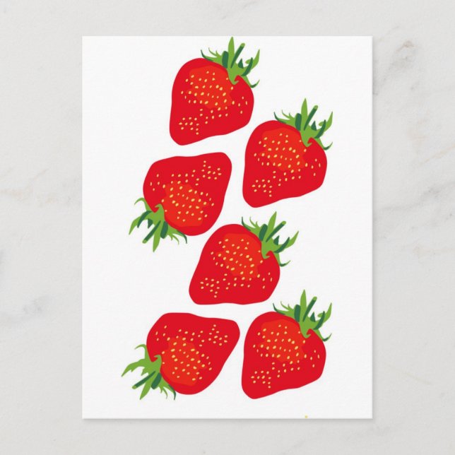 Hübsche Erdbeeren Postkarte (Vorderseite)