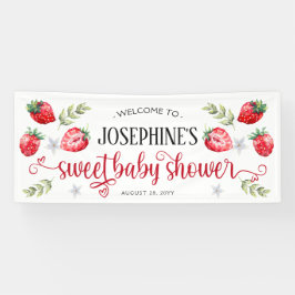 Hübsche Erdbeerfrucht "Sweet Baby Shower" Banner