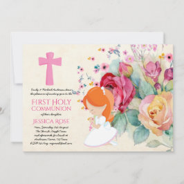 Hübsche Erste Heilige Kommune lädt Blume ein Einladung