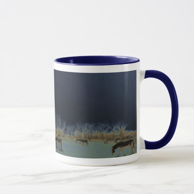 Hübsche Eselburro-Herde Nightscape Tasse (Rechts)