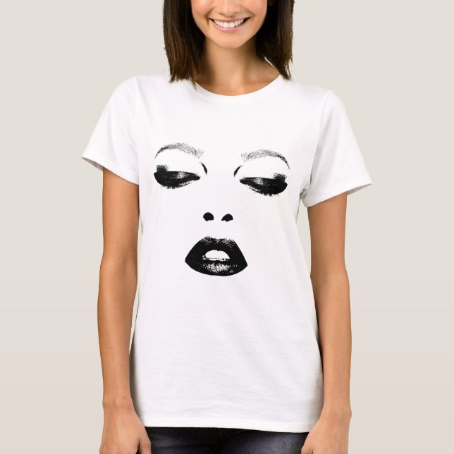 Hübsche Face Eyes lips Fashion Original Kunst T-Shirt (Vorderseite)
