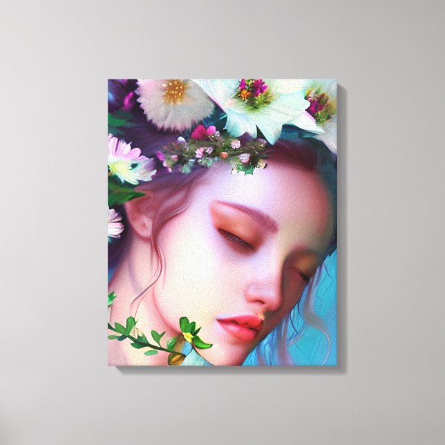 Hübsche Faible Blume in Fantasy Art Leinwanddruck (Vorderseite)