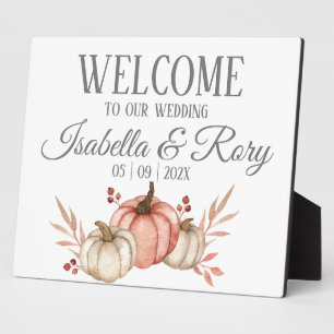 Hübsche Fall Pumpkins Bouquet Wedding Tabletop Zei Fotoplatte