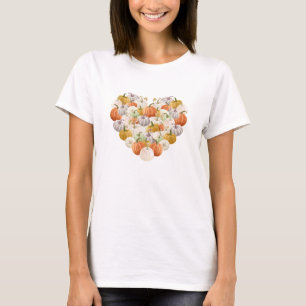Hübsche Fall Pumpkins im Herzen T-Shirt