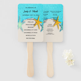 Hübsche Fans von "Starfish Summer Beach Wedding" Fächer