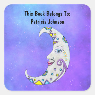 Hübsche Fantasie Crescent Moon Helle Dekoration Sk Quadratischer Aufkleber