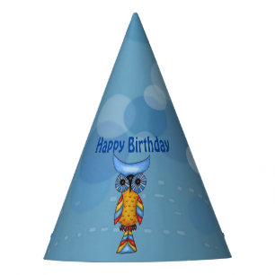 Hübsche Fantasie Owl Blue Head Eyes farbenfrohe Fe Partyhütchen
