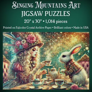 Hübsche Fantasy-Alice-und-Kaninchen-Teeparty Puzzle