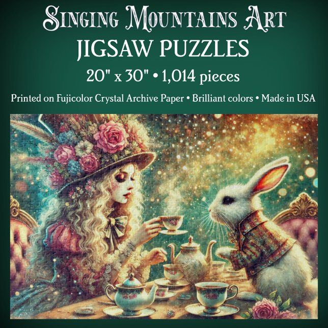 Hübsche Fantasy-Alice-und-Kaninchen-Teeparty Puzzle (Von Creator hochgeladen)