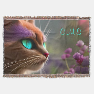 Hübsche Fantasy Chat Blume *Monogramm* Decke