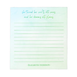 Hübsche Farbe Motivierend Vorsatzname Notepad Notizblock