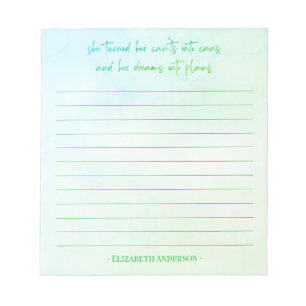 Hübsche Farbe Motivierend Vorsatzname Notepad Notizblock