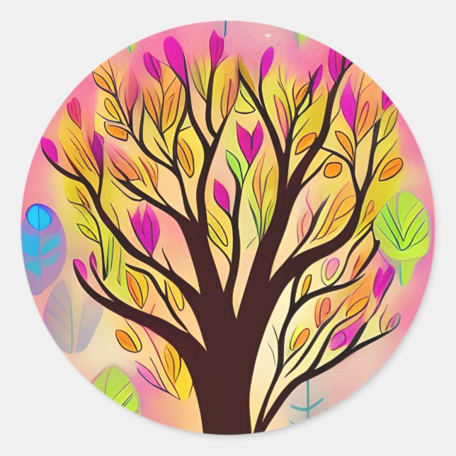 Hübsche Farbenblüte Runder Aufkleber (Vorderseite)