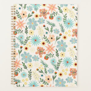 Hübsche farbenfrohe einfältige Floral Weiße Design Planer
