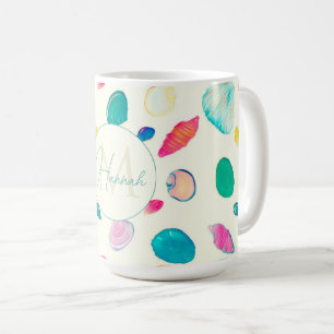 Hübsche farbenfrohe Muscheln Beige Muster Kaffeetasse
