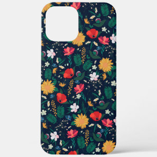 Hübsche Farbenfrohe Wilde Blume Navy Blue Design Case-Mate iPhone Hülle