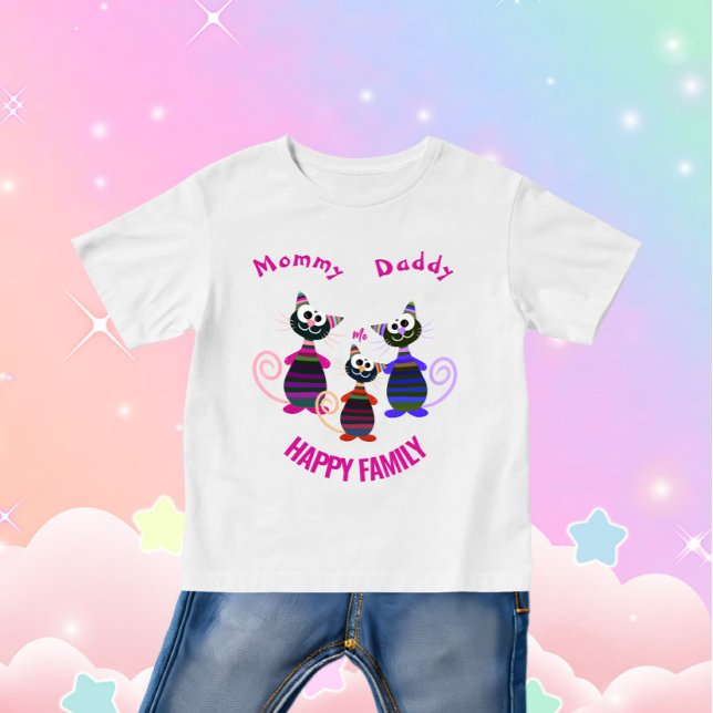 Hübsche, farbige Katzen Baby T-shirt (Von Creator hochgeladen)