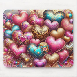 HÜBSCHE FARBIGE VALENTINSTAG HERZEN MOUSEPAD