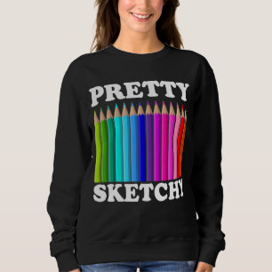 Hübsche Farbstifte Coole Maler Künstler T Sweatshirt