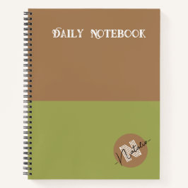 Hübsche Farbstoffe Grün und Braun Personalisierte  Notizbuch
