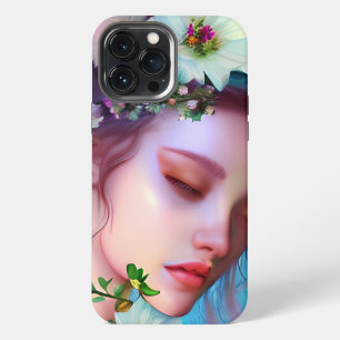 Hübsche Feenblumen im Haar Fantasy-Kunst iPhone 13 Pro Max Hülle