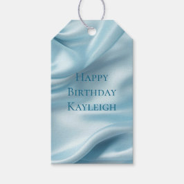 Hübsche Feminine Light Blue Imitats Satin Geschenkanhänger