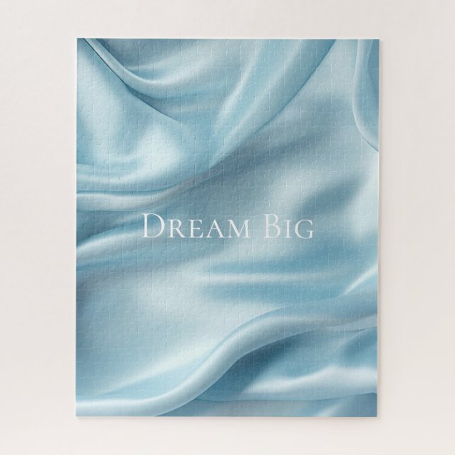 Hübsche Feminine Light Blue Imitats Satin Puzzle (Vertikal)