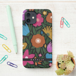 Hübsche, fett gestrichene Florals Name iPhone 12 Hülle